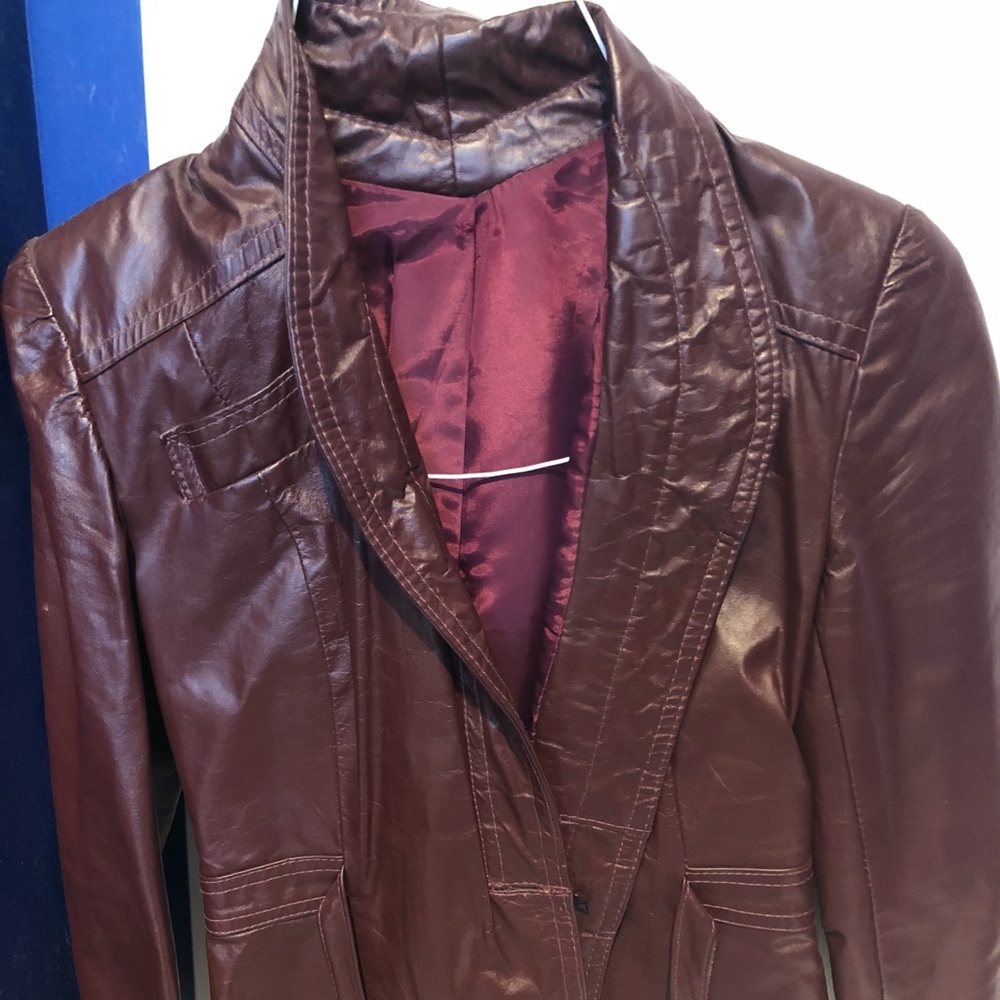 Burgundy leather jacket